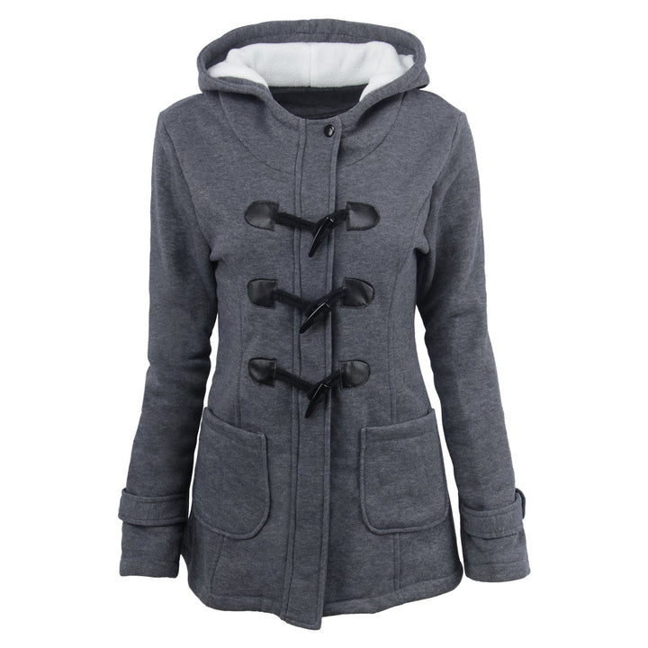 Damen Dufflecoat mit Kapuze und praktischen Taschen W&W Mode