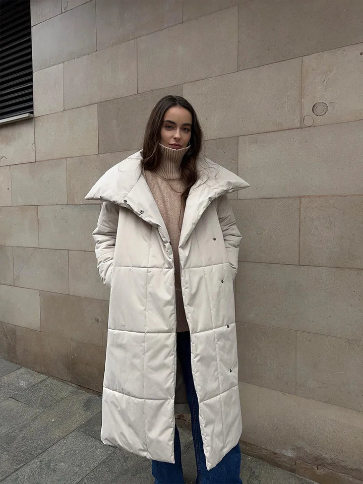 W&W Mode | Langer Wintermantel mit breitem elegantem Kragen