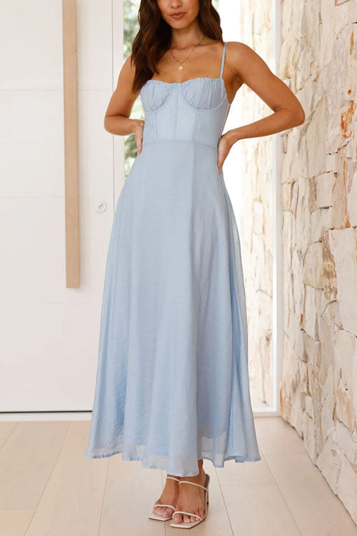 W&W Mode | Rosiedress Rückenfrei Schnürung Fließende Maxi Cami Kleid