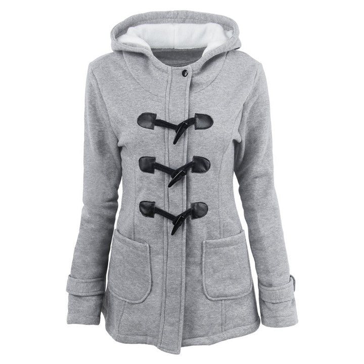 Damen Dufflecoat mit Kapuze und praktischen Taschen W&W Mode