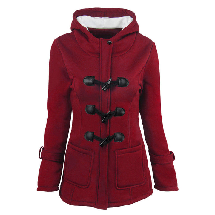 Damen Dufflecoat mit Kapuze und praktischen Taschen W&W Mode