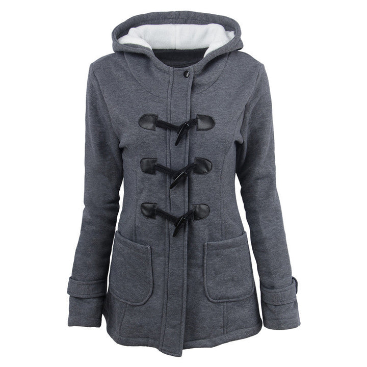 Damen Dufflecoat mit Kapuze und praktischen Taschen W&W Mode