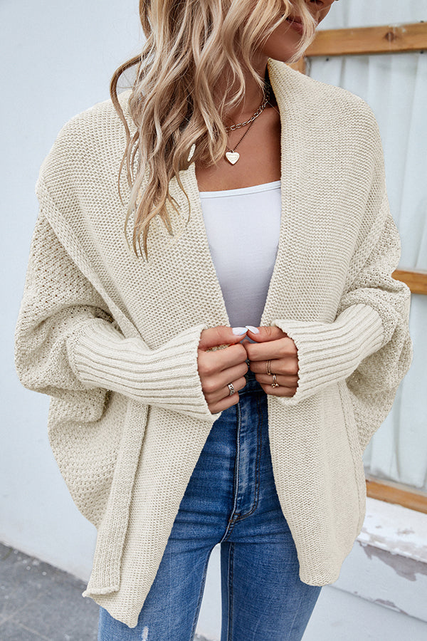 W&W Mode | Eleganter Herbst Strickcardigan mit Dolmanärmeln für Frauen