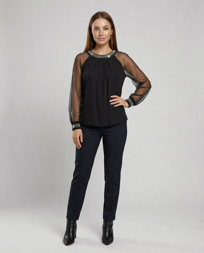 W&W Mode | Mesh-Top Mit Pailletten