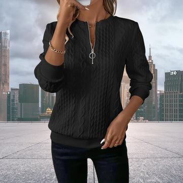 W&W Mode | Strickpullover mit halbem Reißverschluss Damen