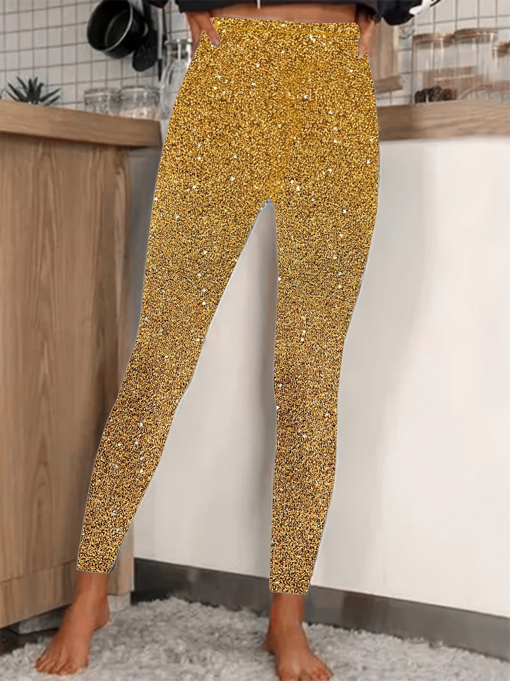 W&W Mode | Damen High Waist Pailletten Legging Glänzend & Komfortabel Für Frauen
