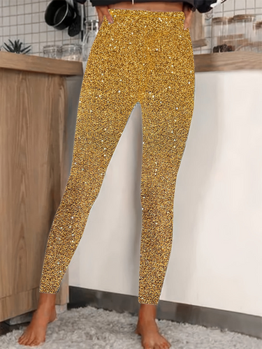 W&W Mode | Damen High Waist Pailletten Legging Glänzend & Komfortabel Für Frauen