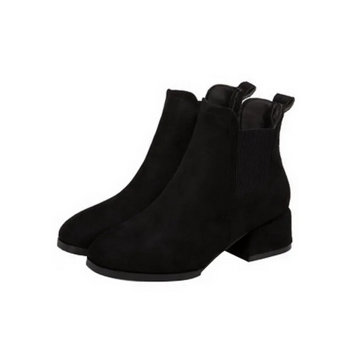 W&W Mode | Elegante Einstieg Ankleboots mit Blockabsatz Damen Ankleboots