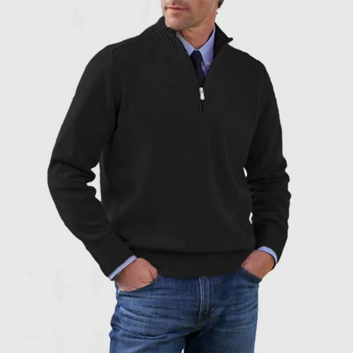 W&W Mode | Herrenpullover Mit Halbem Reißverschluss
