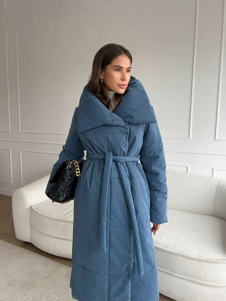 W&W Mode | Langer Wintermantel mit breitem elegantem Kragen