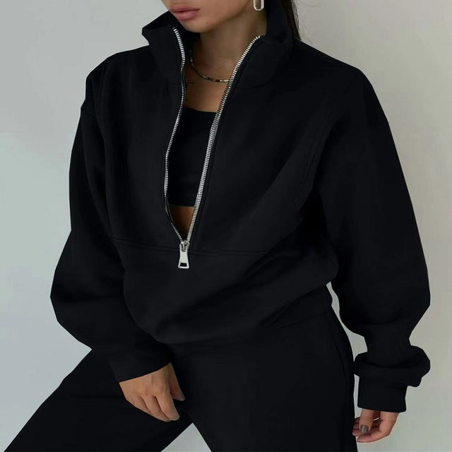 W&W Mode | teiliges sportliches Set - trendige Damen Sweatjacke mit Jogginghose