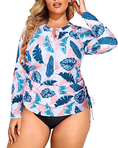 W&W Mode | Langarm Reißverschluss Rash Guard Badeanzug Zweiteiler Upf 50+