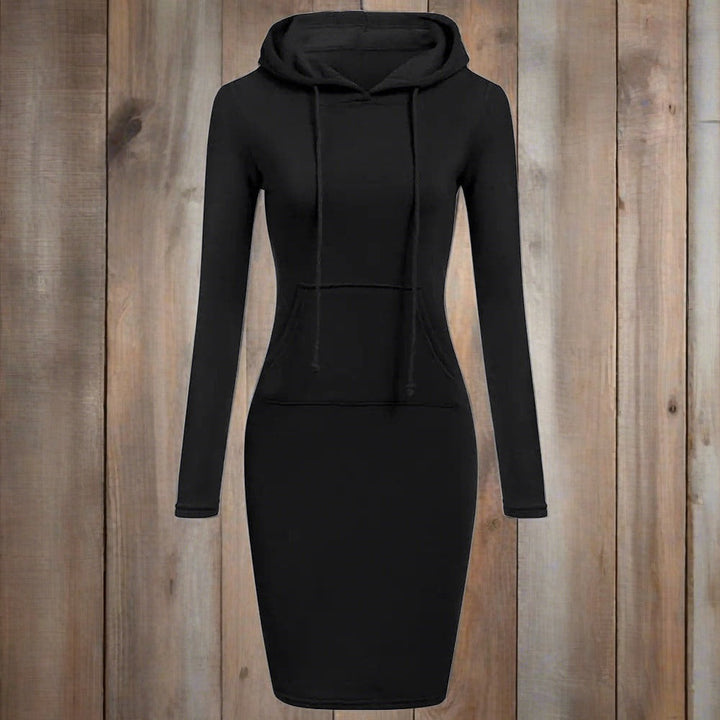 W&W Mode | Casual Herbst Sweatkleid mit Kapuze und Kordelzug für Frauen