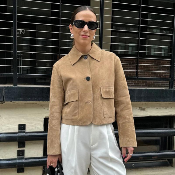 W&W Mode | Beige Lederjacke