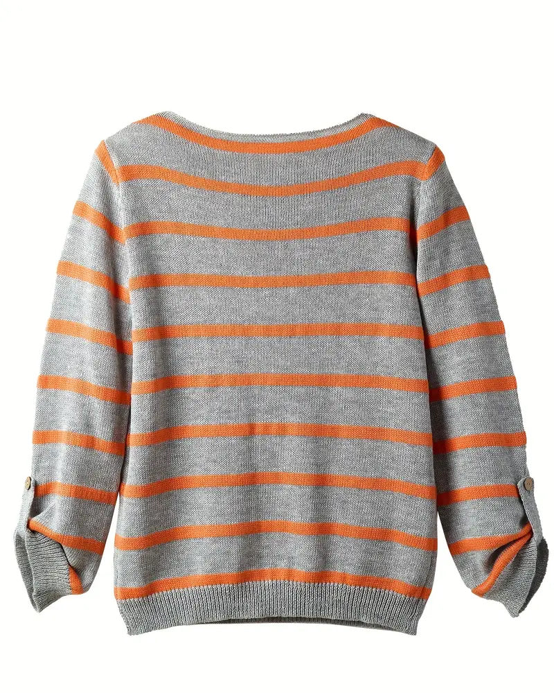 W&W Mode – Warmer gestreifter Damenpullover