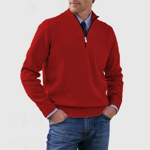 W&W Mode | Herrenpullover Mit Halbem Reißverschluss