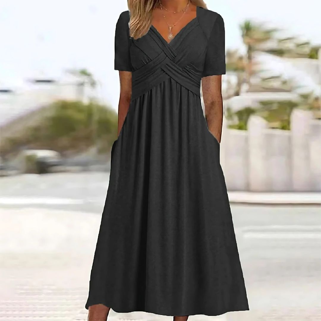 W&W Mode | Elegantes Midikleid Mit V-ausschnitt