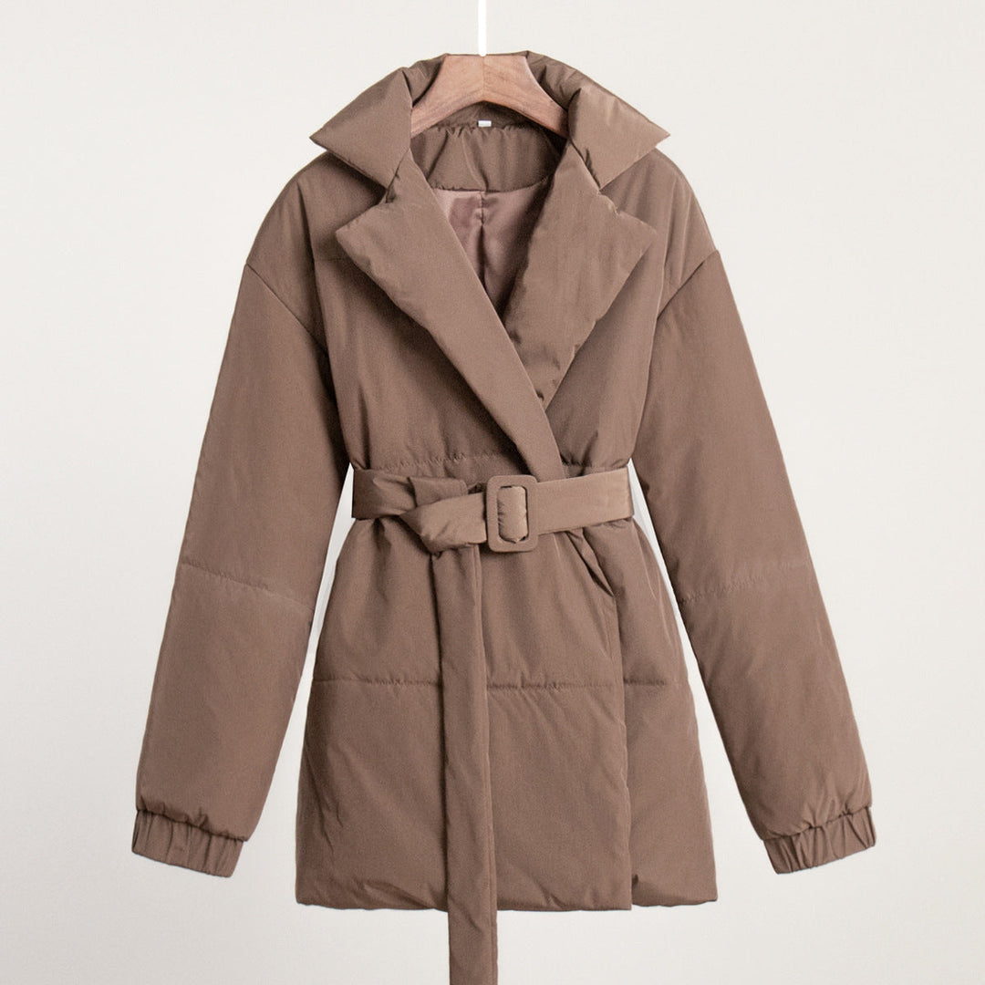 W&W Mode | Stylischer Winter Baumwollmantel mit Gürtel
