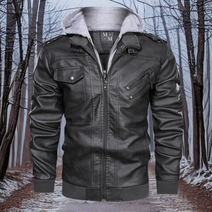 W&W Mode warme Lederjacke mit Kapuze