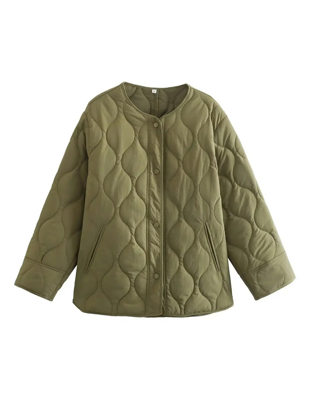 W&W Mode | Gepolsterte Jacke Damen, Leichtes Übergröße Modell Mit Taschen, Knopfverschluss