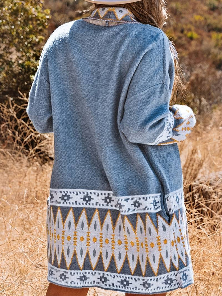 W&W Mode - Aztekenmuster-Strickjacke