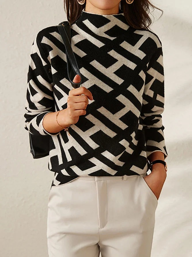 W&W Mode- Wunderschöner geometrischer Pullover