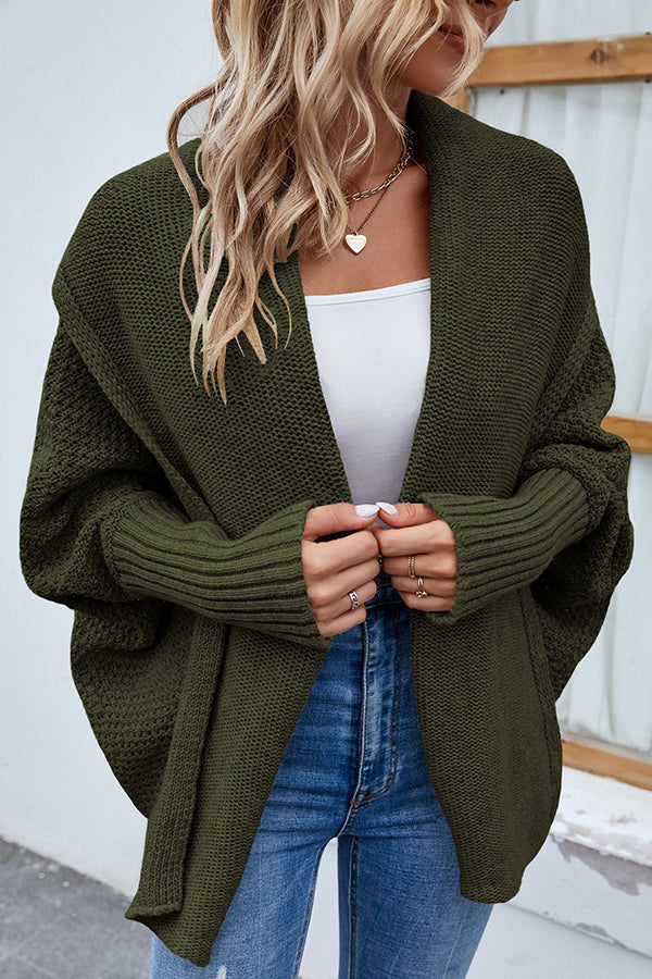 W&W Mode | Eleganter Herbst Strickcardigan mit Dolmanärmeln für Frauen