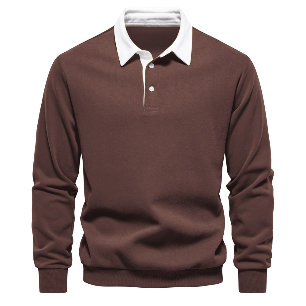 W&W Mode | Elegantes Herren Langarm Polo Shirt Mit Klassischem Kragen