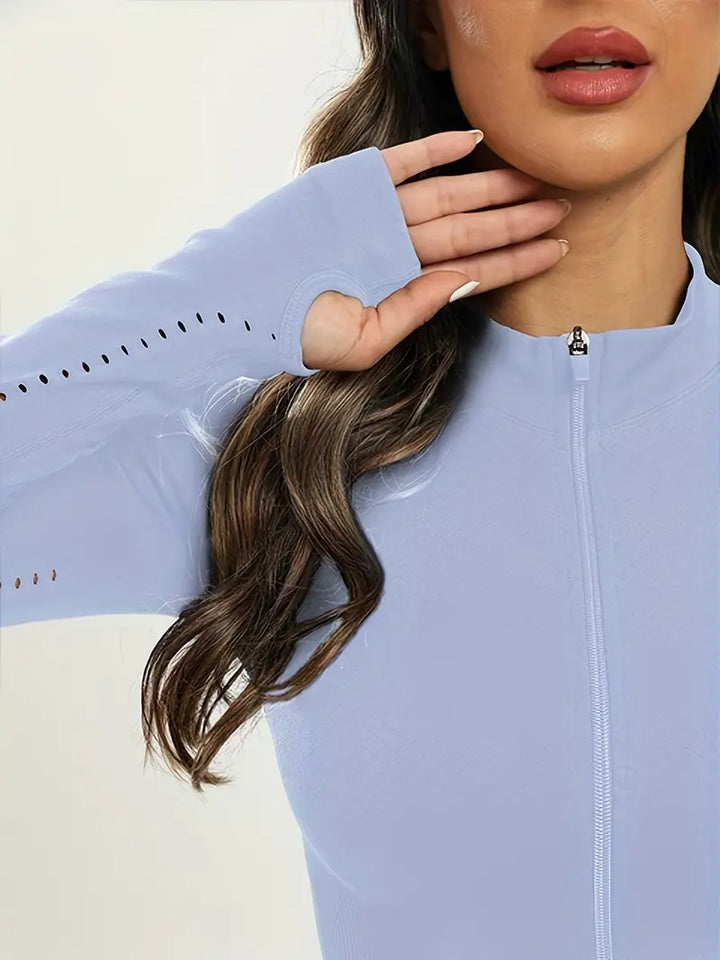 W&W Mode | Schwarze Damen Yoga Jacke | Slim Fit und Bequem
