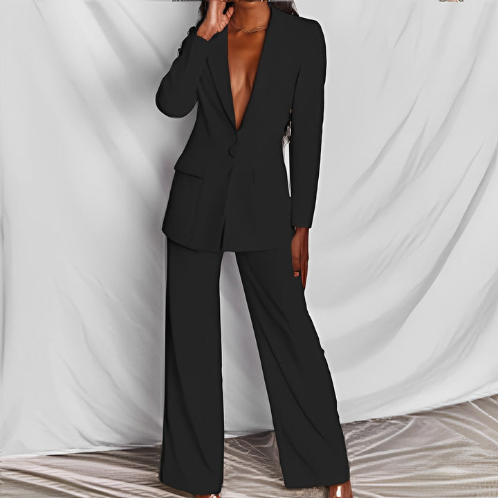 W&W Mode | Eleganter Damenanzug Mit Langen Ärmeln Und Hose