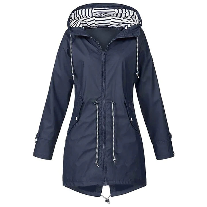 W&W Mode | Moderne lange Regenjacke für Damen