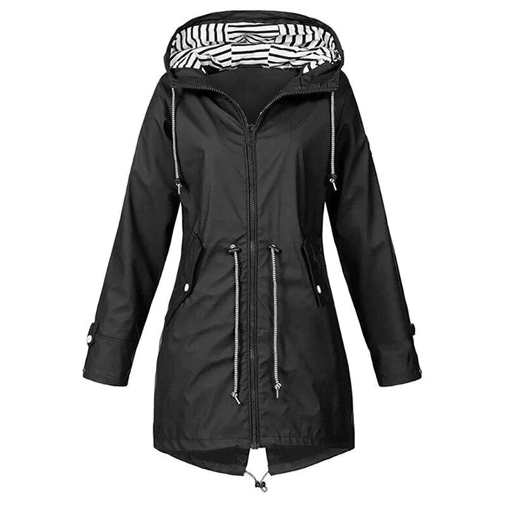 W&W Mode | Moderne lange Regenjacke für Damen