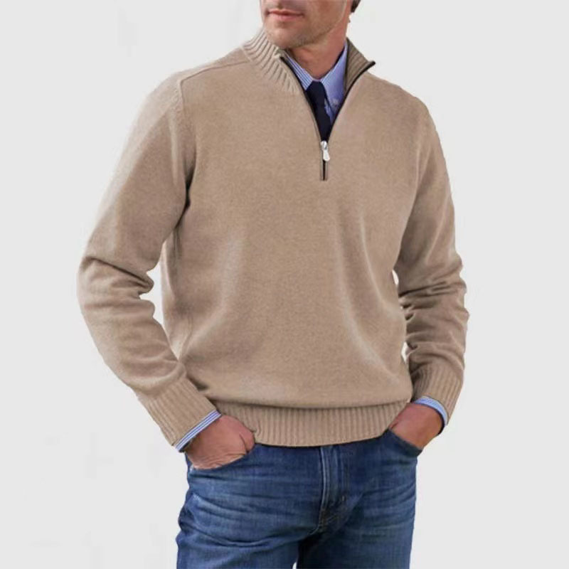 W&W Mode | Herrenpullover Mit Halbem Reißverschluss