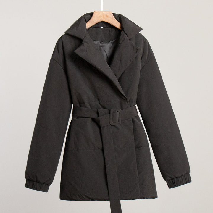 W&W Mode | Stylischer Winter Baumwollmantel mit Gürtel