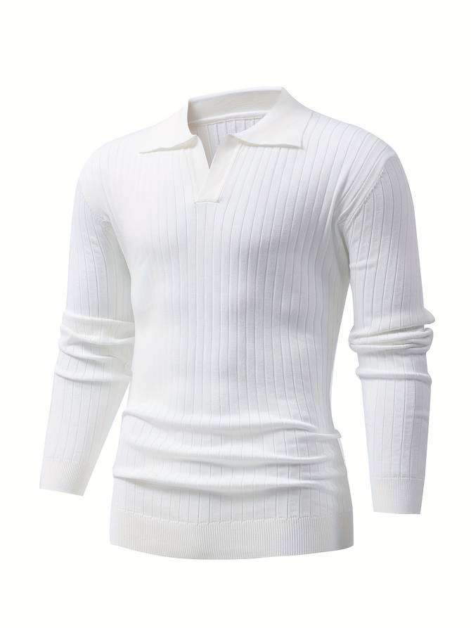 W&W Mode - Lässiger Herrenpullover mit V-Ausschnitt