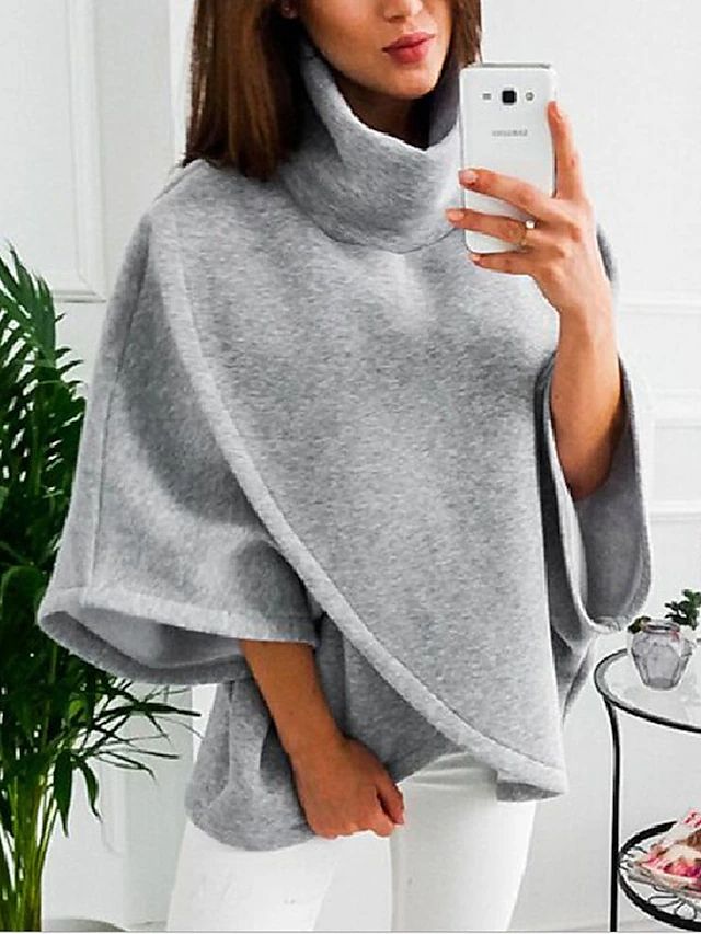 W&W Mode - Lässiger Kapuzenpullover mit Fledermausärmeln