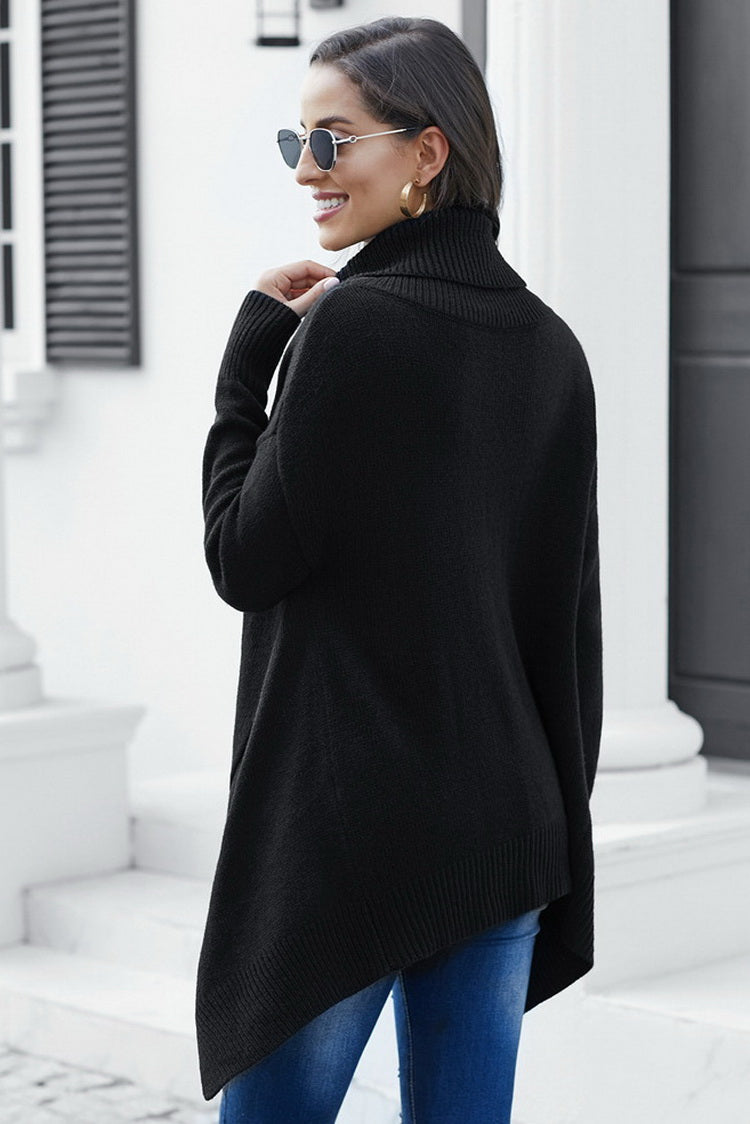 W&W Mode Highneck Asymmetrischer Pullover