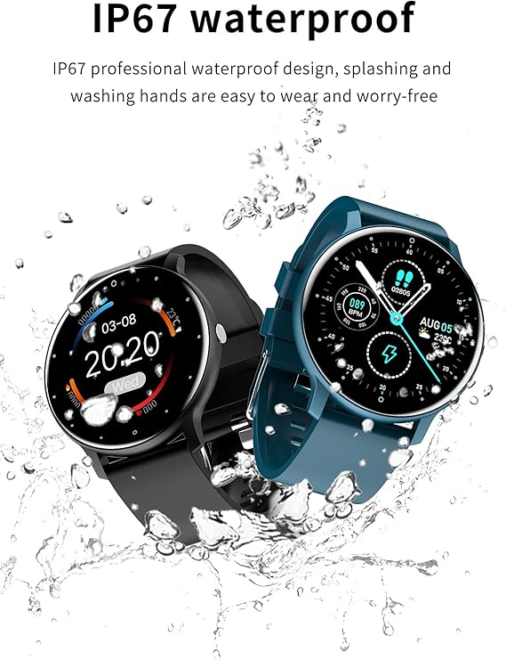 W&W Mode | Wasserdichte Unisex Smartwatch Mit Fitness Tracker Und Herzfrequenzmesser