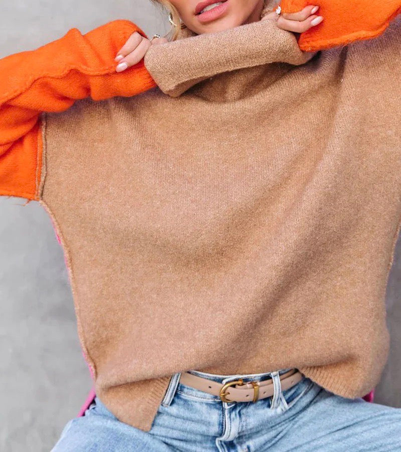 W&W Mode - Atemberaubender Farbblock-Pullover