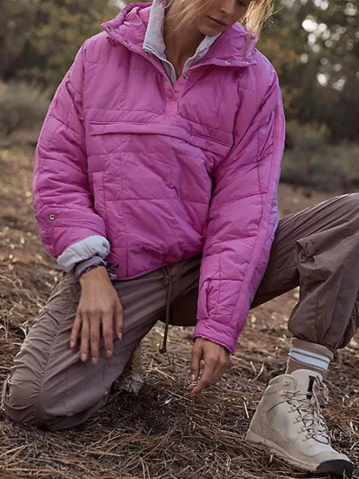 Damen Jacke, dünn wattiert und warm, mit Pullover-Schnitt