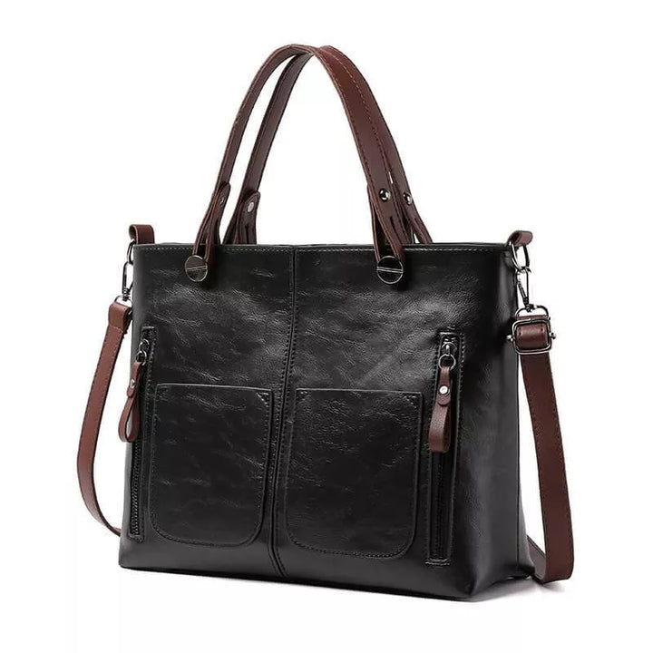 W&W Mode | Vintage Leder Schultertasche für Damen - Stilvolle und Nachhaltige Handtasche