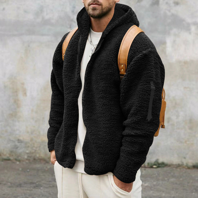 W&W Mode - Doppelseitige Fleece Herren Jacke