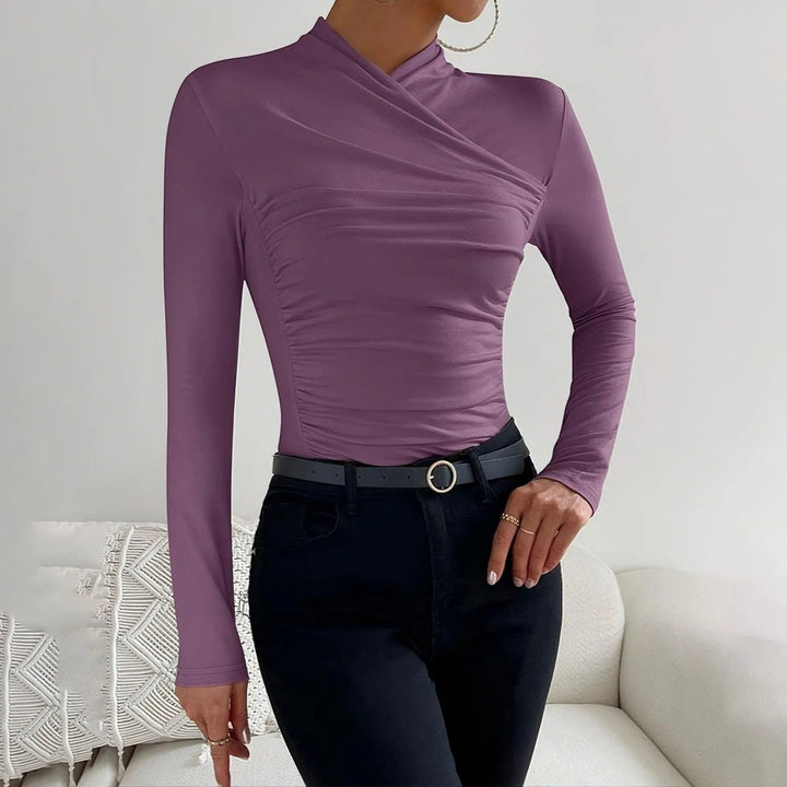 W&W Mode | Elegante Herbst Wickelbluse mit langen Ärmeln für Frauen