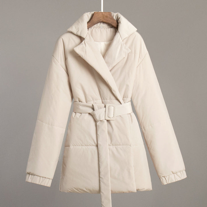 W&W Mode | Stylischer Winter Baumwollmantel mit Gürtel