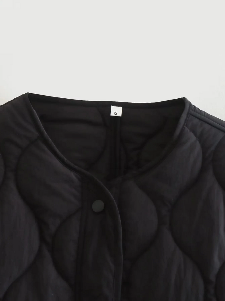W&W Mode | Gepolsterte Jacke Damen, Leichtes Übergröße Modell Mit Taschen, Knopfverschluss