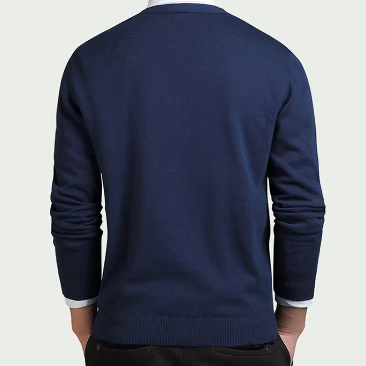 W&W Mode | Herren Strickjacke Mit Knöpfen, V-ausschnitt, Leichtes Material, Slim Fit Design