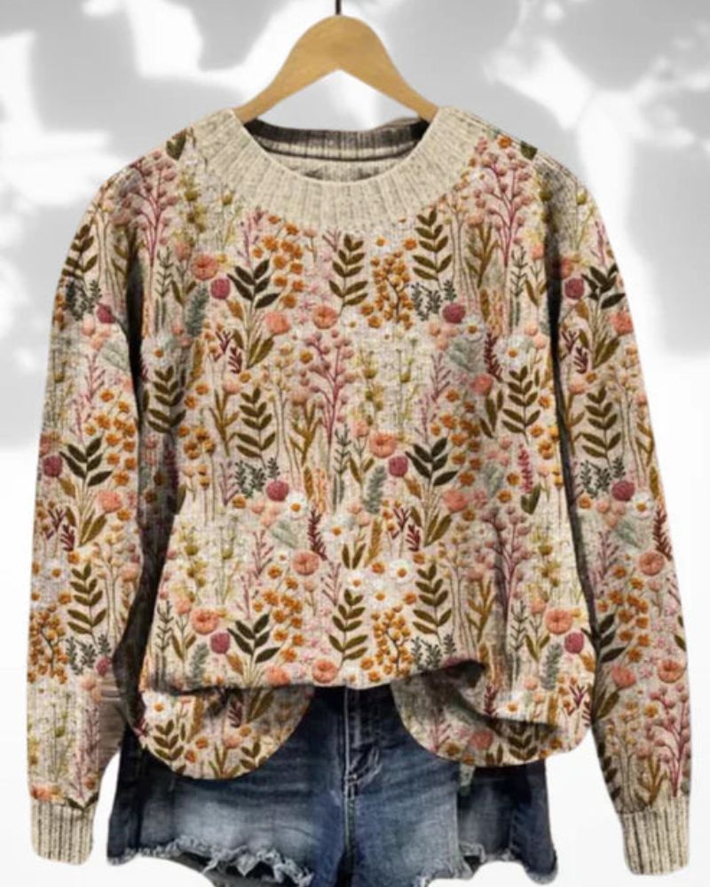 W&W Mode | Bequemer Blumenpullover