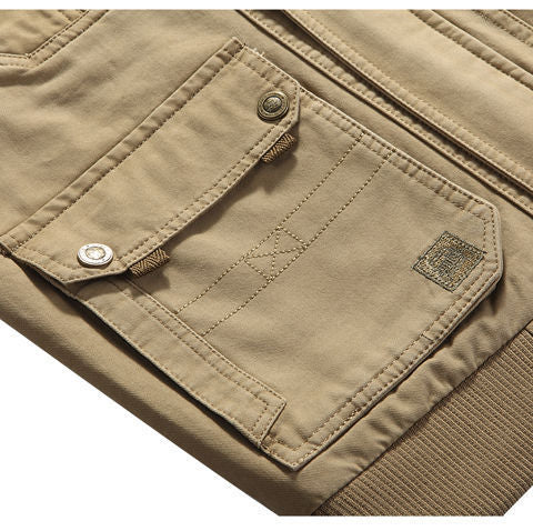 W&W Mode | Lässige Baumwoll Weste Mit Mehreren Taschen