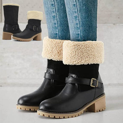W&W Mode | Schicke Herbst Knöchelstiefel mit Schnalle für Frauen