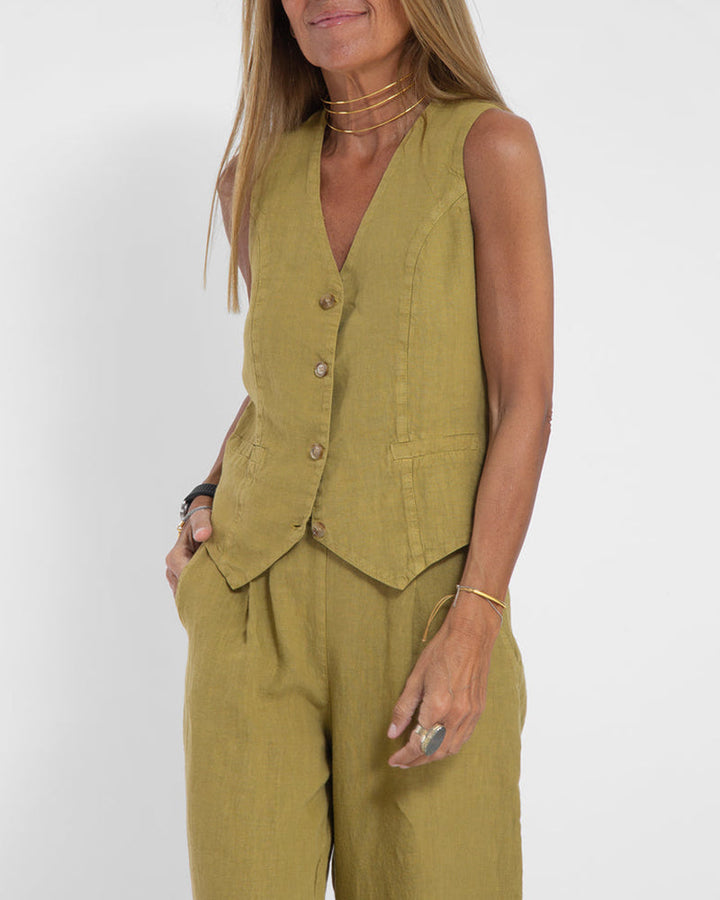 W&W Mode | Damen Elegantes 2-teiliges Leinenset